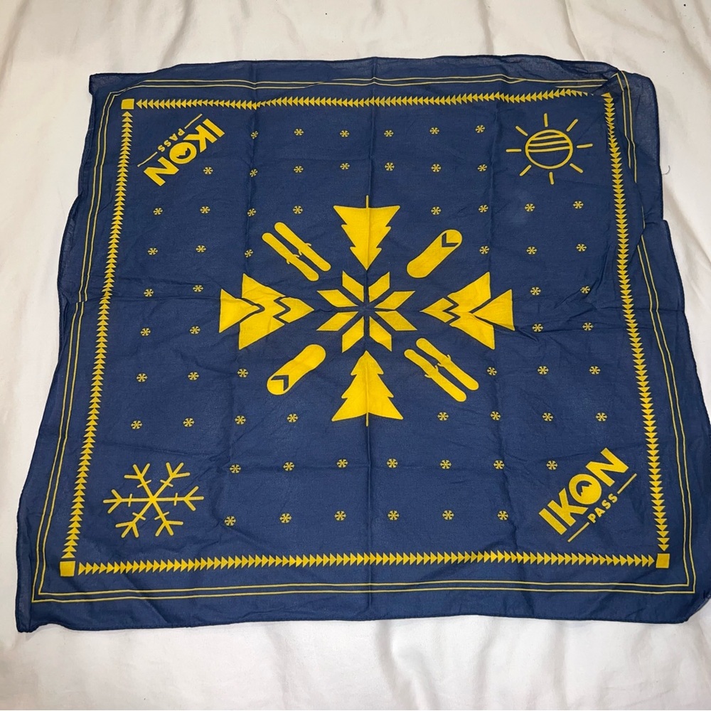 IKON Pass Blue and Yellow Holiday Bandana